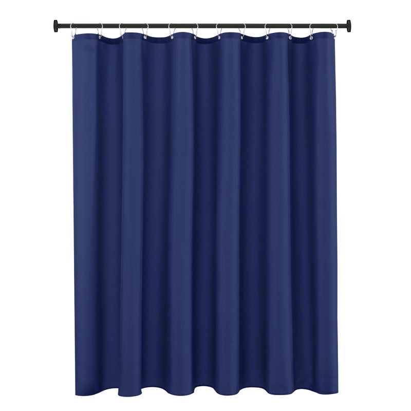 Biscaynebay Extra Long Fabric Shower Curtain Liner 72" Width by 84" Length, Navy Water Resistant Bathroom Curtains, Rust Resistant Grommets Weighted Bottom Hem Machine Washable - Image 1